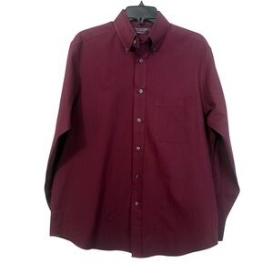 Men's Vintage Roundtree & Yorke Burgundy Button-Up Shirt